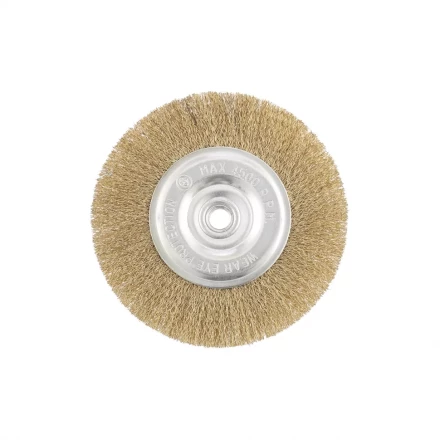 Щетка для УШМ 150 мм М14 плоская латунированная витая проволока MATRIX 74652 купить в Когалыме