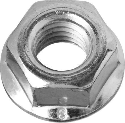 Гайка ЗУБР шестигранная DIN 6923 с фланцем, класс прочности 8, оцинкованная,  M16, ТФ0, 500 шт. 4-303630-16 купить в Когалыме