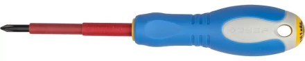 ЗУБР "ПРОФИ ЭЛЕКТРИК". Отвертка Cr-V, трехкомпонент рукоятка, высоковольтная до ~1000В, PH №1, 80 мм 25262-1-080 купить в Когалыме