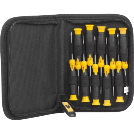 Набор JCB: Отвертки для точных работ, двухкомпонентные рукоятки, CrV cталь, 11 предм, чехол JSD026 купить в Когалыме