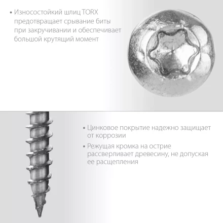 ЗУБР СПК, 45 х 5 мм, TX20, цинк, 180 шт, саморез для перфорированного крепежа, Профессионал (30061-50-45) купить в Когалыме