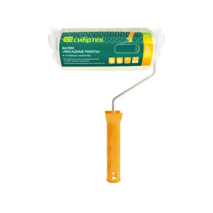 Валик "Фасадные работы",180 мм, ворс 18 мм, D 48 мм, D ручки - 6 мм, полиакрил,полиэстер Сибртех 80206 купить в Когалыме