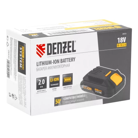 Батарея аккумуляторная Denzel IB-18-2.0, Li-Ion, 18 В, 2.0 А/ч 28433 купить в Когалыме