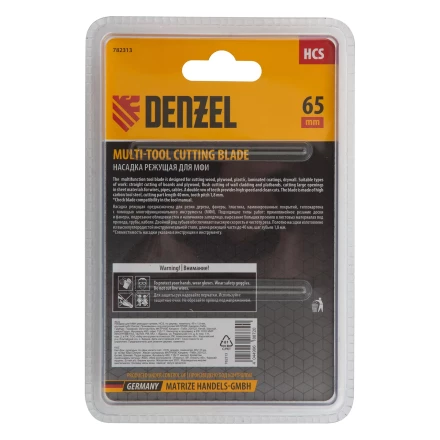 Насадка для МФИ режущая прямая, HCS, по дереву, ламинату 65 х 1.8 мм, крупный зуб Denzel 782313 купить в Когалыме