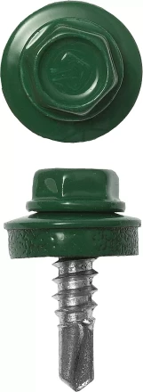 Саморезы ЗУБР "ПРОФЕССИОНАЛ" окраш., RAL 6002 зелен. лист, для крепл. кров. матер. к металл. констр., 5.5x25мм, 1800шт 4-300310-55-025-6002 купить в Когалыме