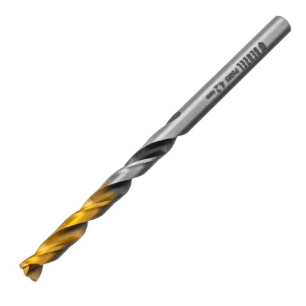 Сверло спиральное по металлу Denzel 4,2 x 75мм, Р6М5, Golden Tip, многогранная заточка, 718273 купить в Когалыме
