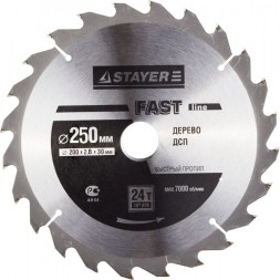 Диск пильный &quot;FAST-Line&quot; по дереву, 250х30мм, 24Т, STAYER 3680-250-30-24