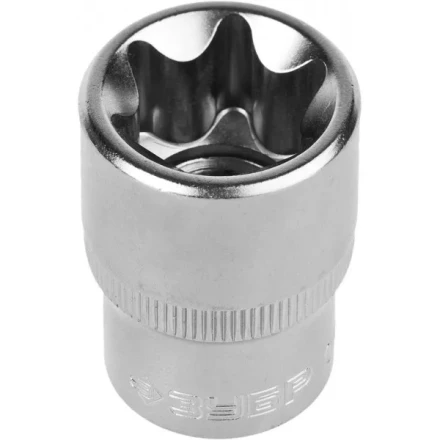 Головка торцовая ЗУБР "МАСТЕР" (1/2"), Cr-V, E-TORX, хроматированное покрытие, E20 27719-20 купить в Когалыме