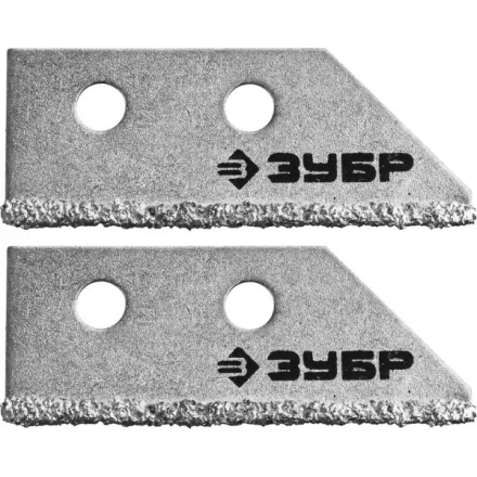 Лезвия ЗУБР "ЭКСПЕРТ" сменные с карбидным напылением для скребка 33417, 2шт 33417-S2 купить в Когалыме