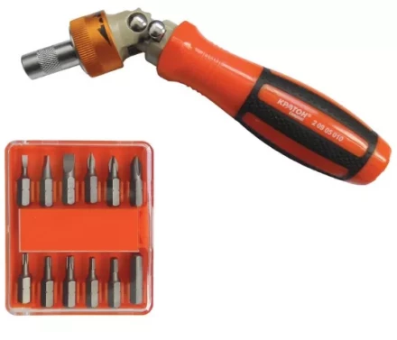 Отвертка-держатель бит реврсивно-рычажная Кратон Complect 12 в 1 2 09 05 010 купить в Когалыме
