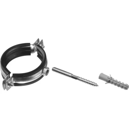 ЗУБР "МАСТЕР". Хомут трубный с гайкой, оцинкованный, в комплекте с сантехнической шпилькой и дюбелем, 2", 1шт 37866-59-64 купить в Когалыме