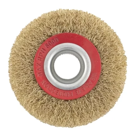 Щетка для точила 100 мм посадка 20 мм плоская латунированная витая проволока MTX 74658 купить в Когалыме