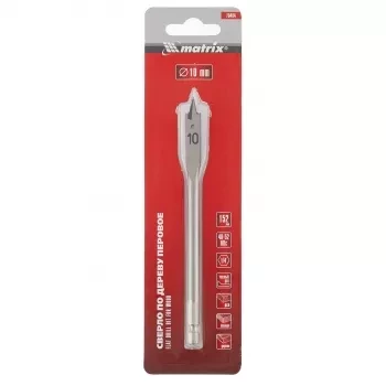 Сверло по дереву перовое 10 мм 6-гранный хвостовик MATRIX 70404 купить в Когалыме