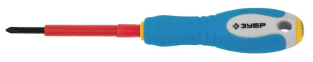 ЗУБР "ПРОФИ ЭЛЕКТРИК". Отвертка Cr-V, трехкомпонент рукоятка, высоковольтная до ~1000В, PH №0, 60 мм 25262-0-060 купить в Когалыме