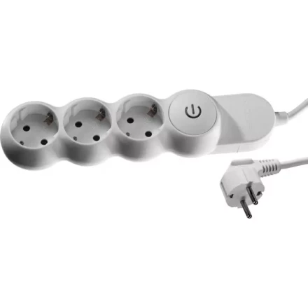 Удлинитель ЗУБР "МАСТЕР" электрический, ПВС сечение 1кв мм, выкл, заземл, защитная шторка, 3 гнезда, макс мощн 3500Вт, 3м 55039-3 купить в Когалыме