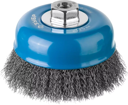 ЗУБР "ПРОФЕССИОНАЛ". Щетка чашечная для УШМ, витая стальная проволока 0,3мм, 125ммхМ14 35261-125_z02 купить в Когалыме