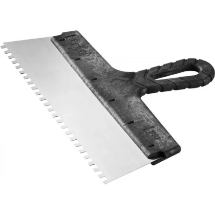 Шпатель ЗУБР "СТАНДАРТ" фасадный, стальное полотно, 300мм, зуб 6х6 10053-30 купить в Когалыме