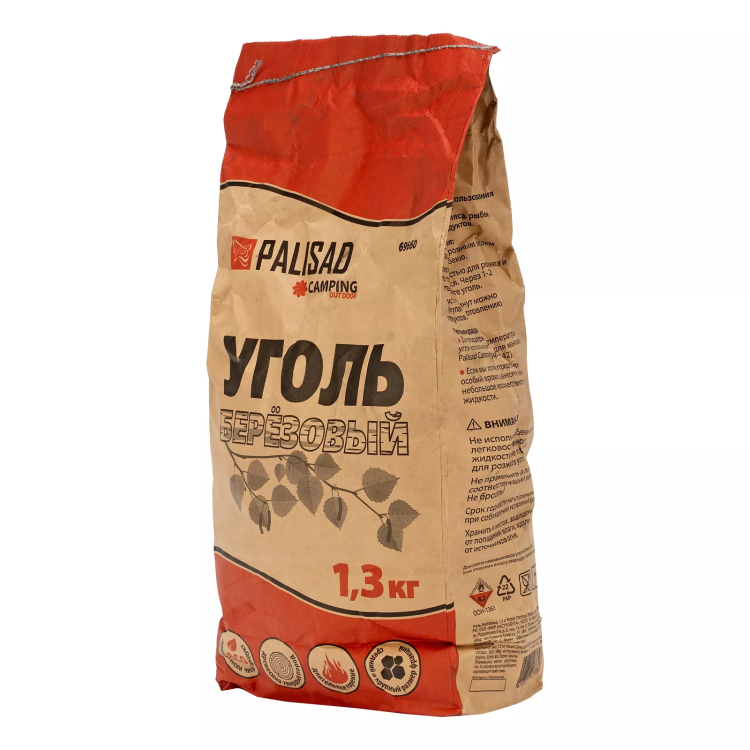 Уголь берёзовый, 1.3 кг Россия Camping Palisad 69660 купить в Когалыме