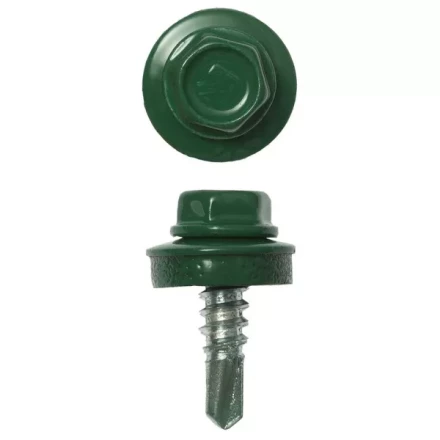 Саморезы ЗУБР "ПРОФЕССИОНАЛ" окраш., RAL 6002 зелен. лист, для крепл. кров. матер. к металл. констр., 5.5x19мм, 2500шт 4-300310-55-019-6002 купить в Когалыме