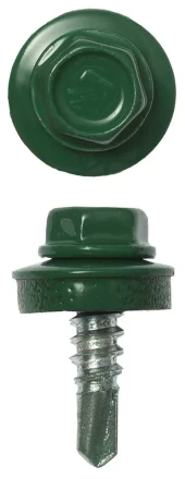 Саморезы ЗУБР "ПРОФЕССИОНАЛ" окраш., RAL 6002 зелен. лист, для крепл. кров. матер. к металл. констр., 5.5x19мм, 2500шт 4-300310-55-019-6002 купить в Когалыме