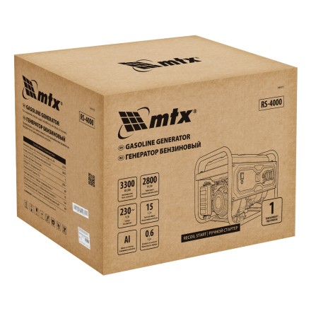 Генератор бензиновый MTX RS-4000 946115, 3,3 кВт, 230В, ручной стартер купить в Когалыме