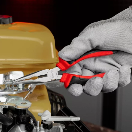 Длинногубцы прямые Matrix, 180 мм, хром-ванадий, двухкомпонентные рукоятки, 17310 купить в Когалыме