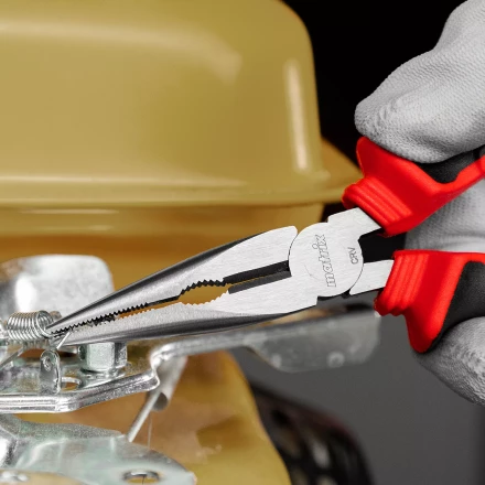 Длинногубцы прямые Matrix, 180 мм, хром-ванадий, двухкомпонентные рукоятки, 17310 купить в Когалыме