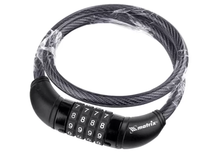 Замок тросовый универсальный с кодовым механизмом 10х950 мм MATRIX 91818 купить в Когалыме