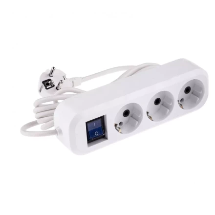 Удлинитель бытовой с заземлением и выключателем 3 м 3 розетки 10 A серия УХз10 Denzel 95971 купить в Когалыме