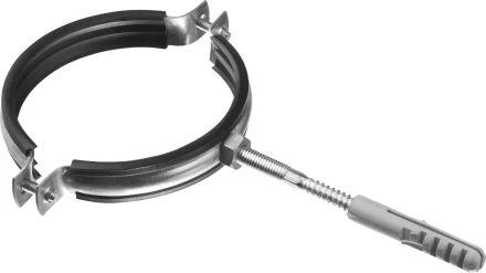 ЗУБР "МАСТЕР". Хомут трубный с гайкой, оцинкованный, в комплекте с сантехнической шпилькой и дюбелем, 4", 1шт 37866-108-116 купить в Когалыме