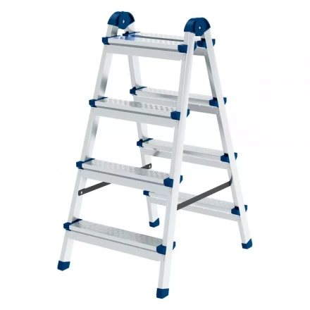 Стремянка двухсторонняя 4 ступени сталь профиль стальные ступени Сибртех 97984 купить в Когалыме