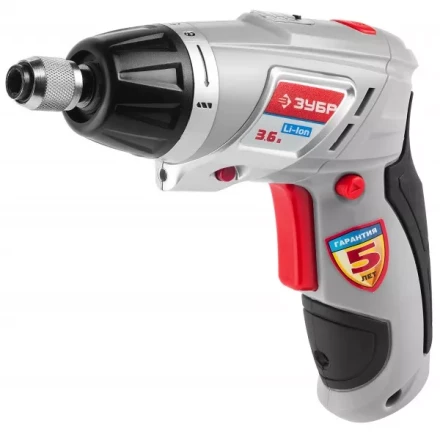Отвертка ЗУБР аккум,реверс,2 полож.корпуса,подсветка,регул. момента,набор из бит,Li-Ion,1.5 А/час,3Нм,3,6В,в блистере ЗО-3.6-Ли Б купить в Когалыме
