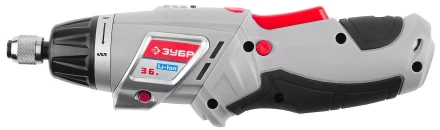 Отвертка ЗУБР аккум,реверс,2 полож.корпуса,подсветка,регул. момента,набор из бит,Li-Ion,1.5 А/час,3Нм,3,6В,в блистере ЗО-3.6-Ли Б купить в Когалыме