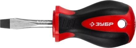 Отвертка ЗУБР "МАСТЕР", "STUBBY" ( бочка ), Cr-v, эргономичная двухкомпонентная рукоятка, SL6,0x38мм 25061-38-6.0_z02 купить в Когалыме