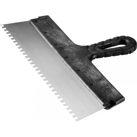 Шпатель ЗУБР "СТАНДАРТ" фасадный, стальное полотно, 350мм, зуб 6х6 10053-35 купить в Когалыме