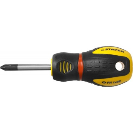 Отвертка STAYER &quot;PROFESSIONAL&quot; &quot;PROTech&quot;, двухкомп рукоятка, намагниченная, Cr-Mo, PH1x38мм 25132-1-38_z02 купить в Когалыме