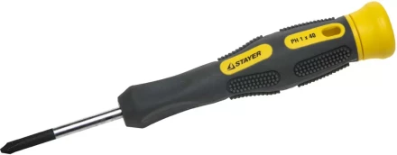 Отвертка STAYER "PROFESSIONAL" "MAX-GRIP" для точн работ, Cr-V, двухкомп рукоятка, магнит наконечник, PH №1x40мм 25826-1-040 G купить в Когалыме