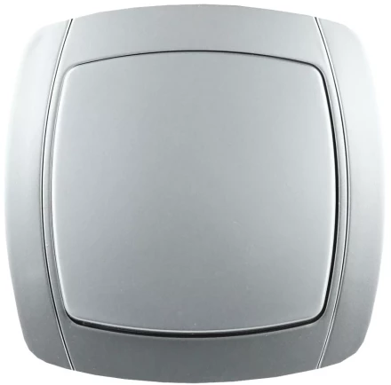 Выключатель СВЕТОЗАР "АКЦЕНТ" одноклавишный в сборе, цвет серебристый металлик, 10А/~250В SV-54230-SM купить в Когалыме