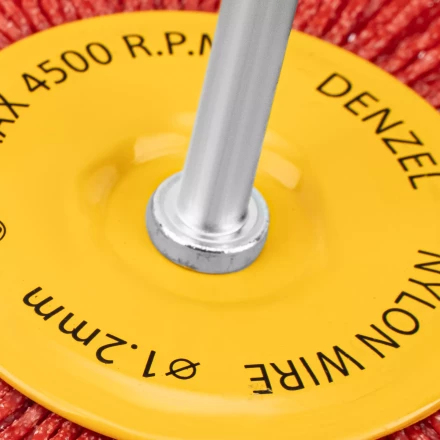 Щетка для дрели Denzel, 100 мм, Плоская, со шпилькой, нейлоновая щетина, 74434 купить в Когалыме