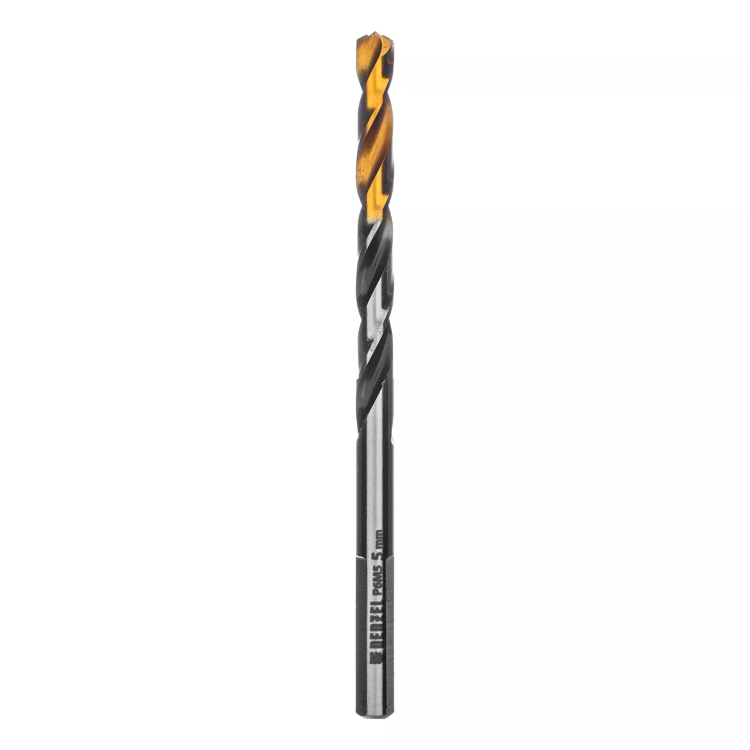 Сверло спиральное по металлу Denzel 5 x 86мм, Р6М5, Golden Tip, многогранная заточка, 718276 купить в Когалыме
