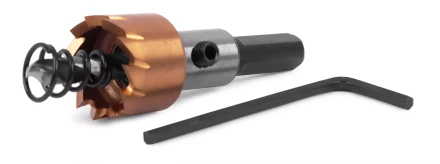 HSS-TiN коронка MESSER  17мм с центр. сверлом и толкающей пружиной для  лист. материала  до 2 мм ц/х купить в Когалыме