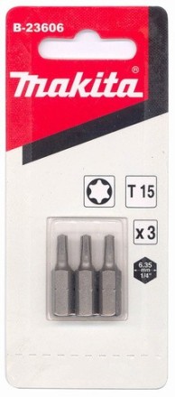 Биты Makita Тоrх Т15 25мм 3шт (B-23606) купить в Когалыме