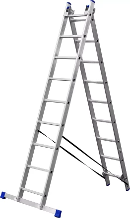 Лестница ЗУБР универсальная, двухсекционная со стабилизатором, 9 ступеней 38821-09 купить в Когалыме