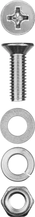 Винт (DIN965) в комплекте с гайкой (DIN934), шайбой (DIN125), шайбой пруж. (DIN127), M5 x 20 мм, 16 шт, ЗУБР 303456-05-020 купить в Когалыме