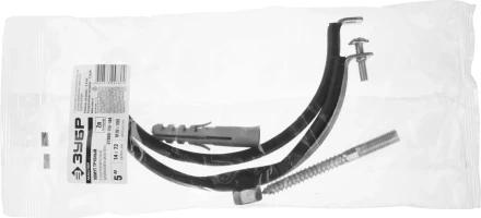 ЗУБР "МАСТЕР". Хомут трубный с гайкой, оцинкованный, в комплекте с сантехнической шпилькой и дюбелем, 5", 1шт 37866-138-144 купить в Когалыме