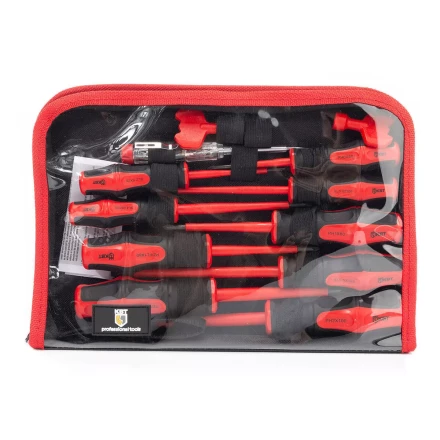 Набор диэлектрических отверток КВТ VDE НИО-12, профиль SL, PH, PZ/FL и ключи для электрошкафов, 12 предметов (103016) купить в Когалыме