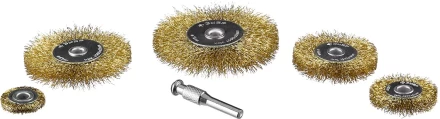 ЗУБР "ПРОФЕССИОНАЛ". Набор щеток дисковых для дрели, витая стальная латунированная проволока 0,3мм, 5 шт 3521-H5_z02 купить в Когалыме