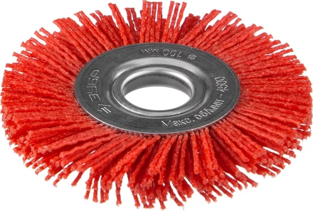 ЗУБР "ПРОФЕССИОНАЛ". Щетка дисковая для УШМ, нейлоновая проволока с абразивным покрытием, 100х22мм 35160-100_z01 купить в Когалыме