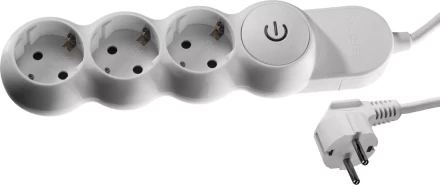 Удлинитель ЗУБР "МАСТЕР" электрический, ПВС сечение 1кв мм, выкл, заземл, защитная шторка, 3 гнезда, макс мощн 3500Вт, 5м 55039-5 купить в Когалыме