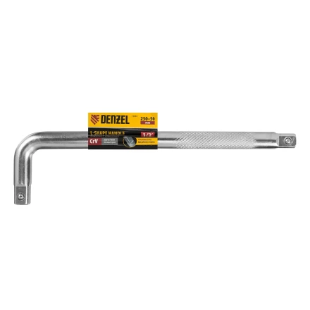 Вороток Г-образный, 250*50 мм, квадрат 1/2", CrV, матовый хром Denzel 14063 купить в Когалыме